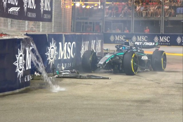  és  - Russell elnézést kért csapatától a „bosszantó” FP2-es balesete után