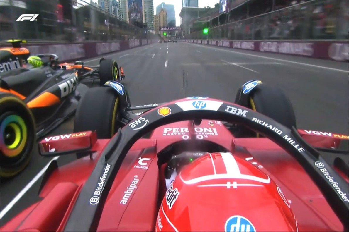  és  - Videó: Norris bealvása az újraindításnál, ami miatt Leclerc elment mellette