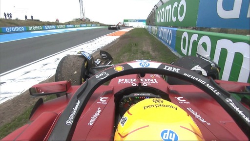 Videón, ahogy Hamilton összetöri a Ferrarit a Holland Nagydíjon!