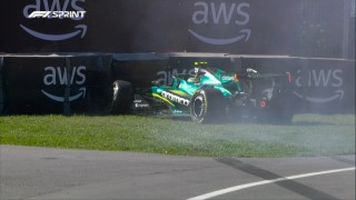 Aston Martin - Fernando Alonso ritka hibája miatt lengett a piros zászló a montreali sprintidőmérőn (videó)